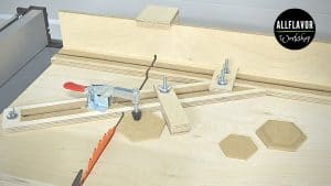 DIY Hexagon Cutting Jig for a table saw. How to cut a perfect hexagon out of wood.