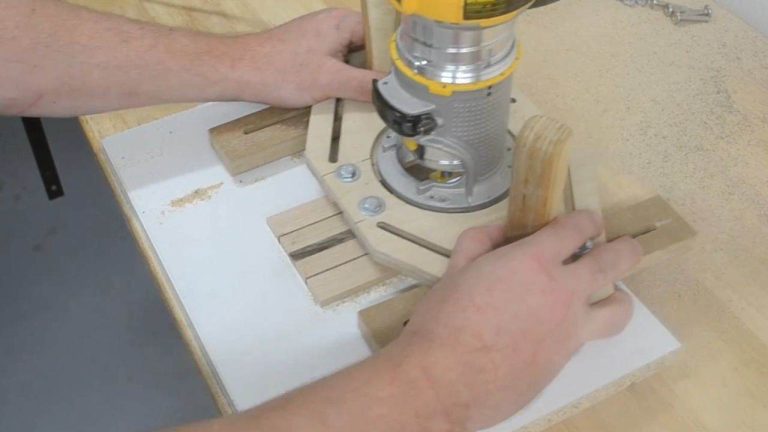 Router jig flattening a glued wood panel