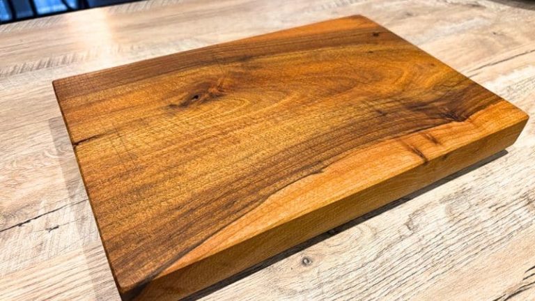 Simple Walnut Face Grain Cutting Board made from one piece of walnut.