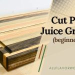 How to cut a juice groove in a cutting board with a router and jig — clean ash, beech, walnut board with a rounded groove around the edge.