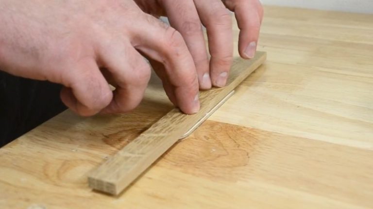 Making a T-shaped oak runner for the bottom of the picture frame jig base to prevent tipping.