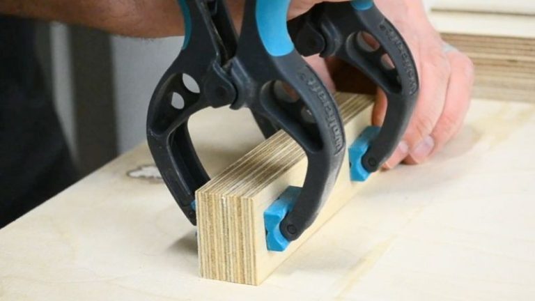 Two plywood pieces glued together to form a thicker handle blank for the thin strip jig.