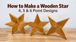 Four-point, five-point, and six-point wooden Christmas stars made from spruce.