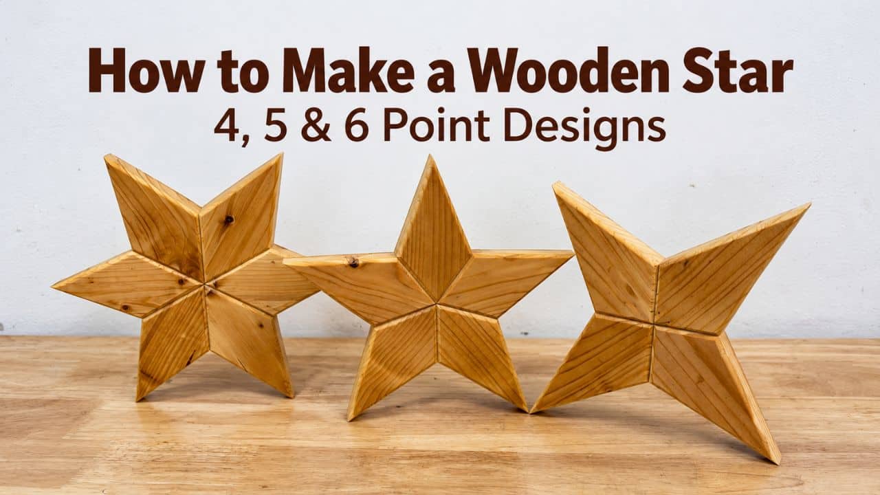 Four-point, five-point, and six-point wooden Christmas stars made from spruce.