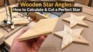 Four-point, five-point, and six-point wooden stars showing different center angles.